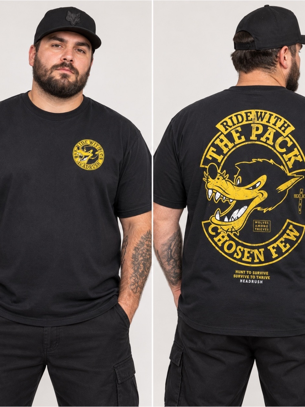 HEADRUSH T-shirt Size 3XL Graphic Two Sided Black Short Sleeve